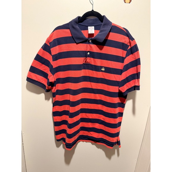 Brooks Brothers Other - Brooks Brothers Mens Large Red Navy Stripe Polo Shirt Golf Casual Original Fit